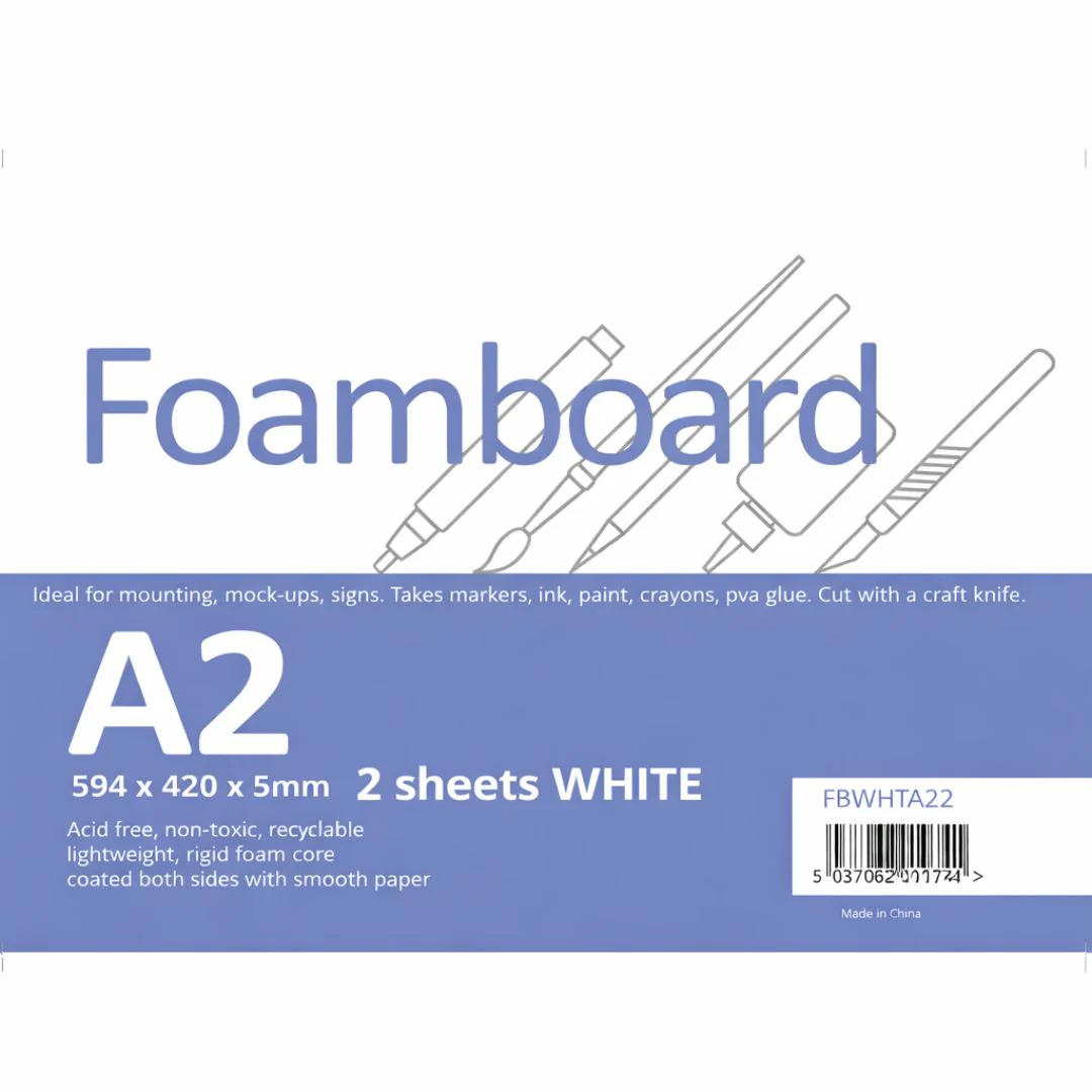 2 Pack A2 White Foam Board 5mm