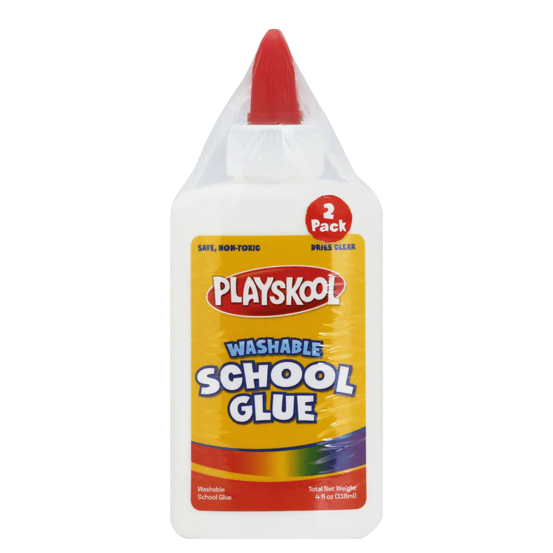2 Pack PlaySkool 118ml Washable School Glue - Image 2