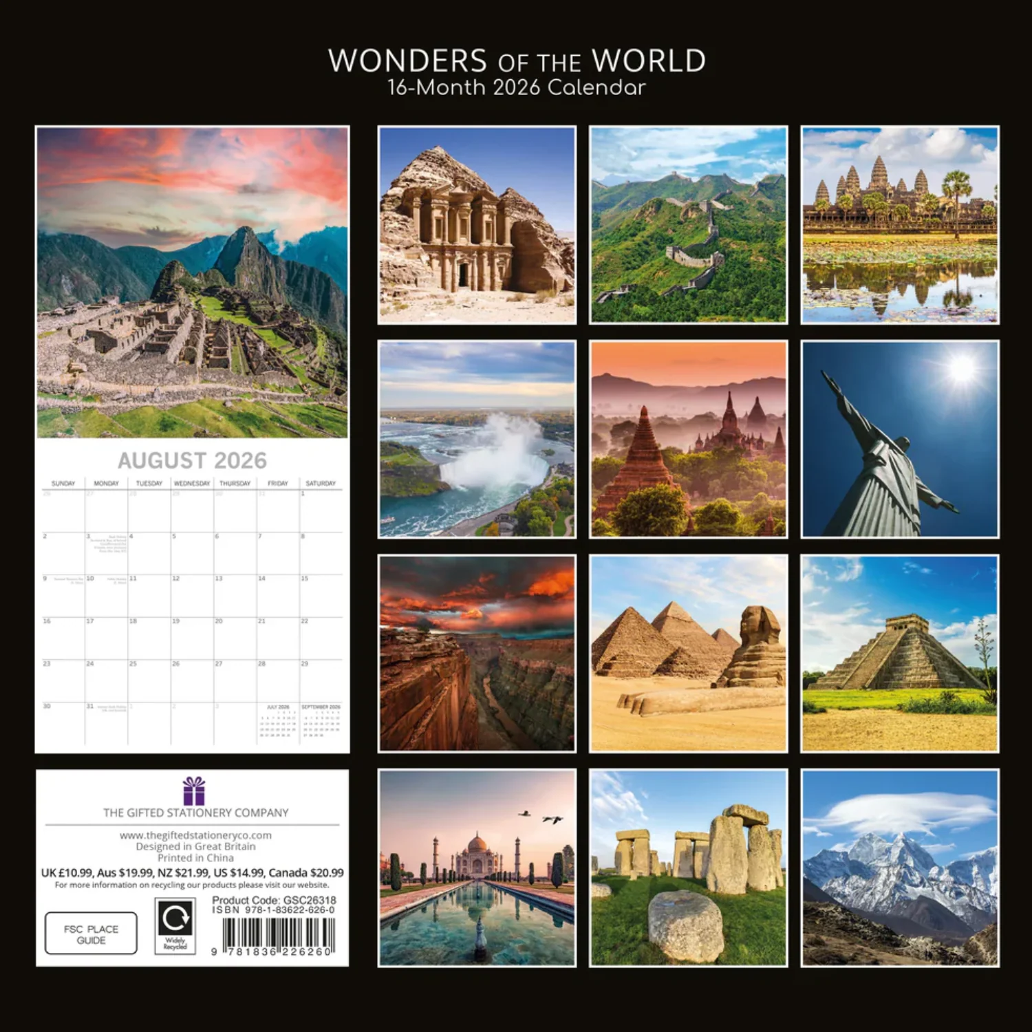 2026 Wonders of the World Calendar