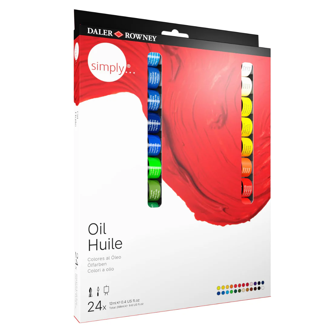24 Pack of Simply 12ml Oil Paint Set