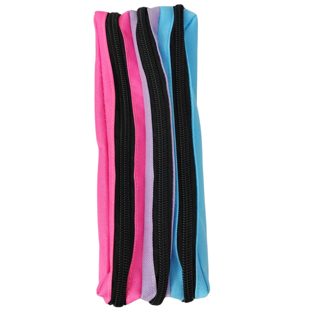 3-Zip Multi-Colour Pencil Case