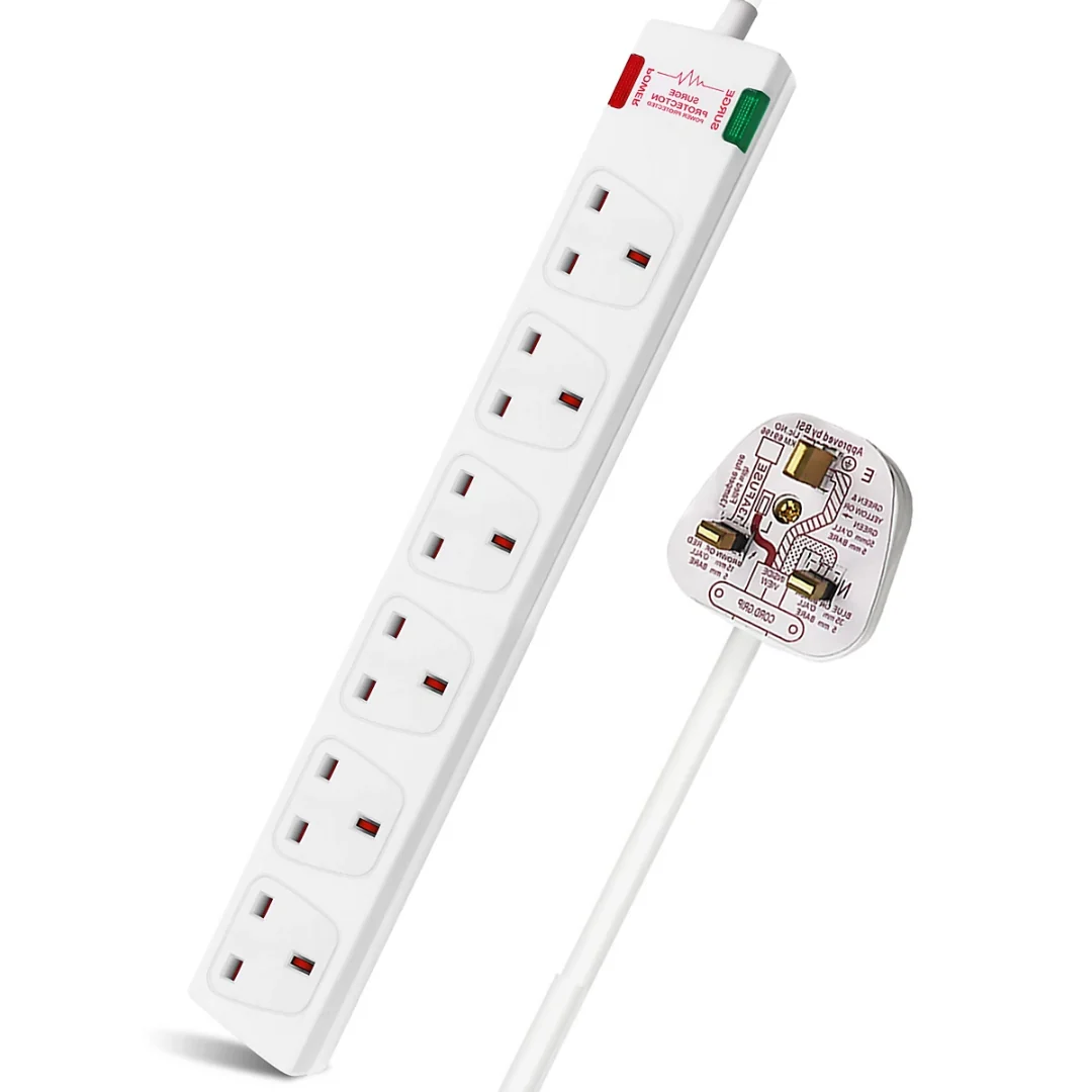 6 Way Socket with Cable 3G1.25 5m
