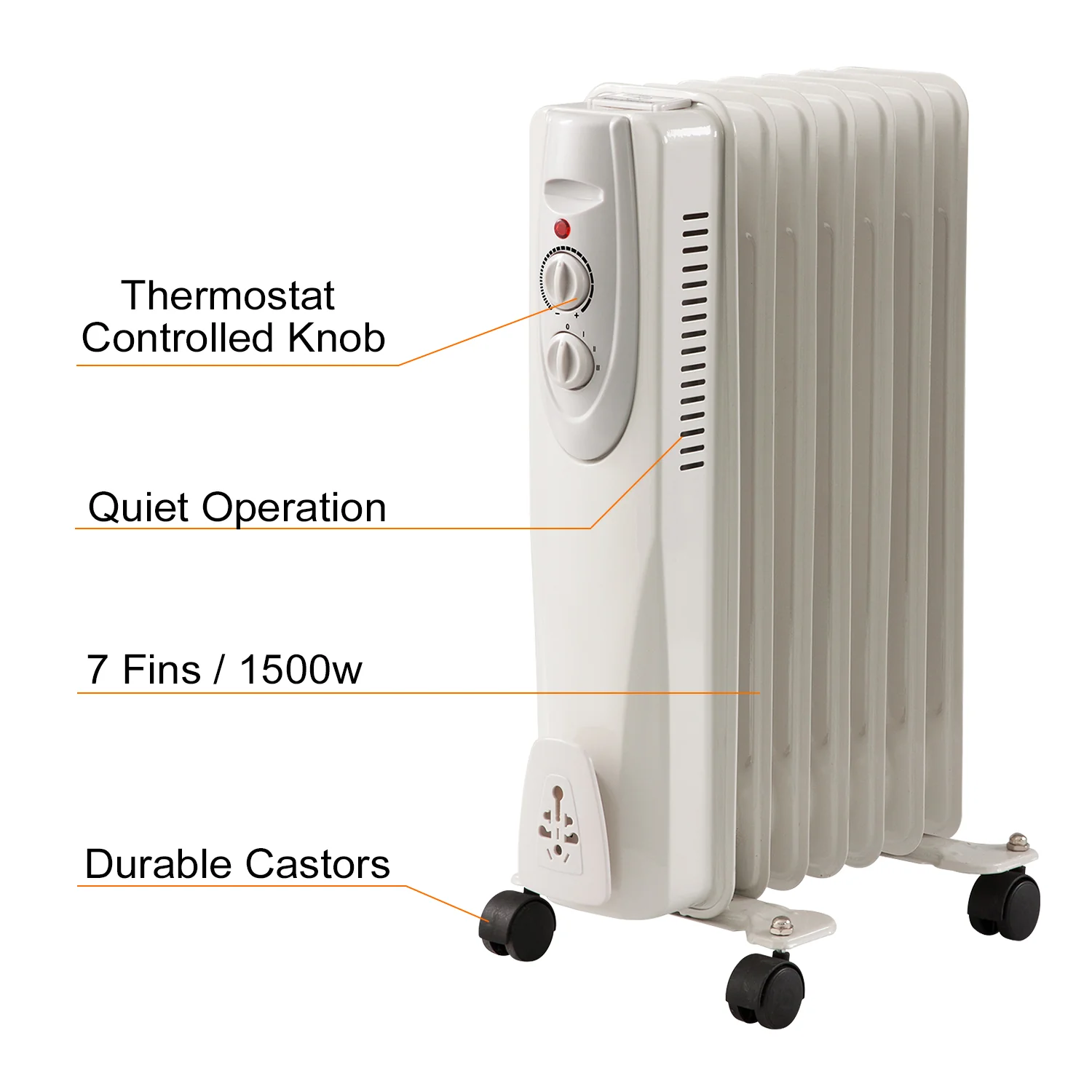 7-Fin Oil Filled Radiator 1500 Watts - Image 3
