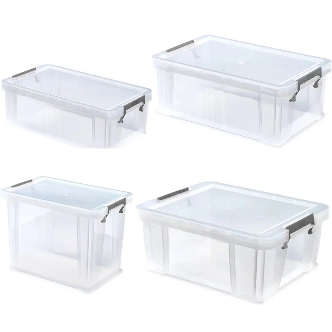 Allstore Silver Clamp Storage Boxes