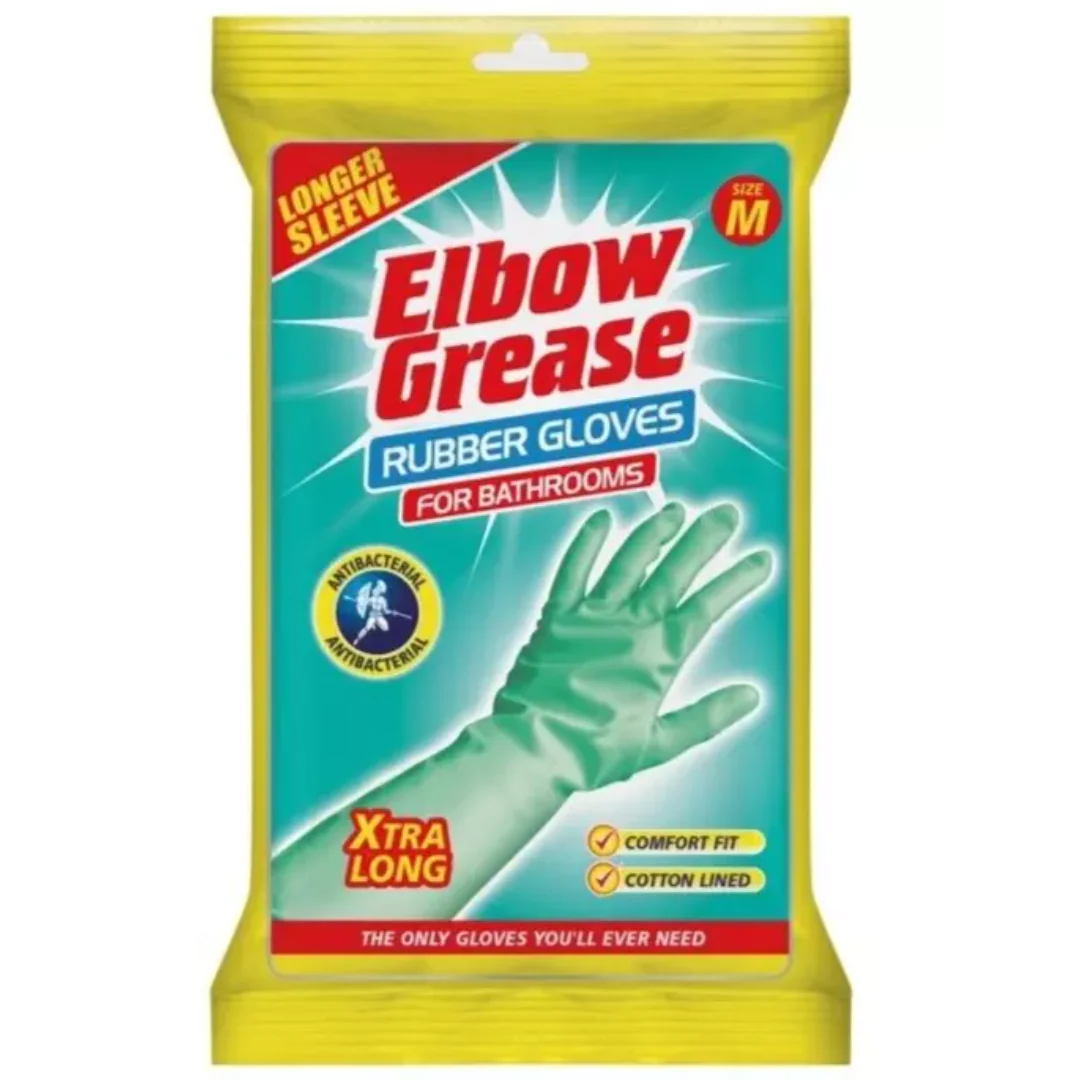 Bathroom Gloves M Long Sleeve One Pair by Elbow Grease
