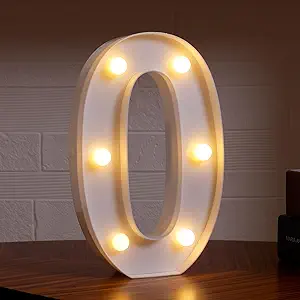 Battery-Operated LED Number 0
