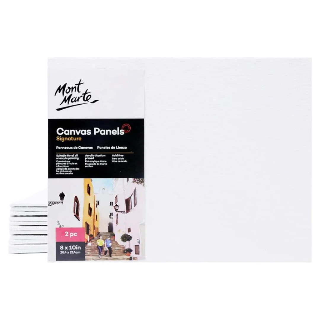 Canvas Panels Pack of 2 - 8" x 10" (20.3 x 25.4 cm) by Mont Marte