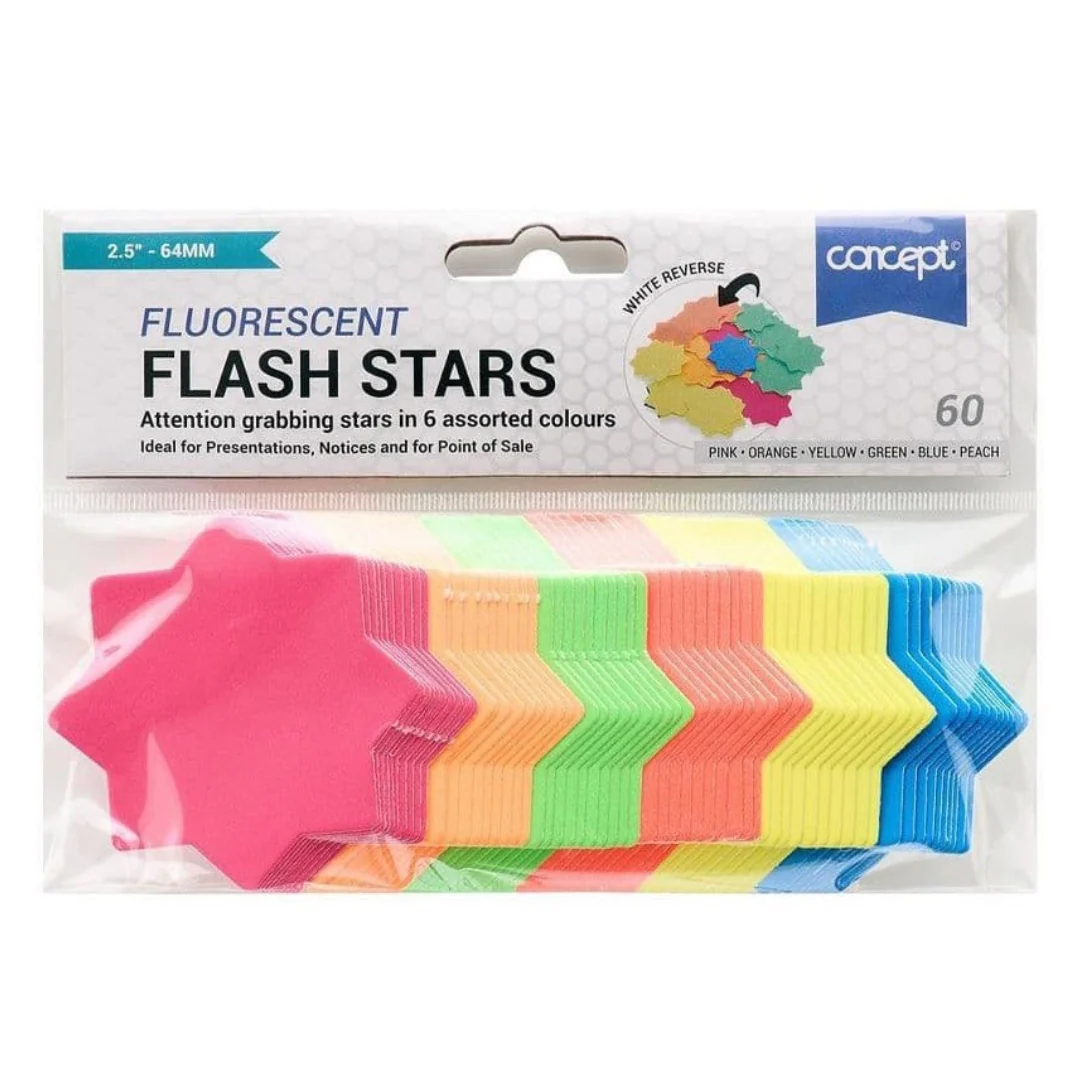 Concept Flash Stars 2.5 Inch Pack of 60