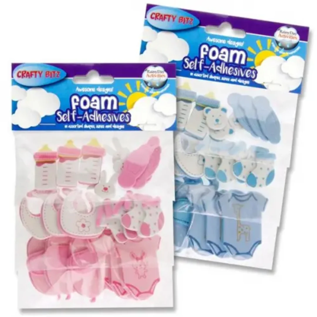 Crafty Bitz Assorted 3D Foam Stickers – Baby Boy & Girl