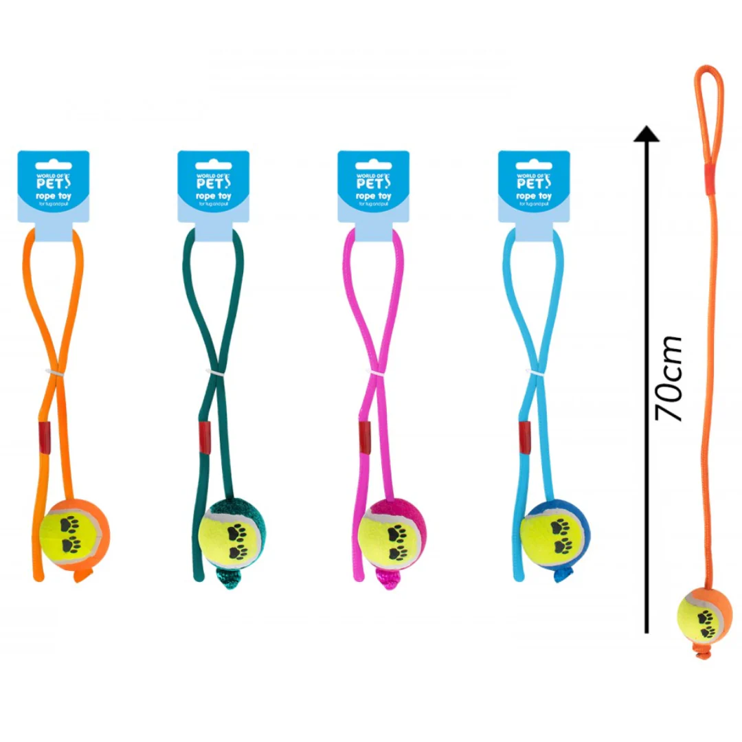 World of Pet Dog Tug Toy with Ball & Handle