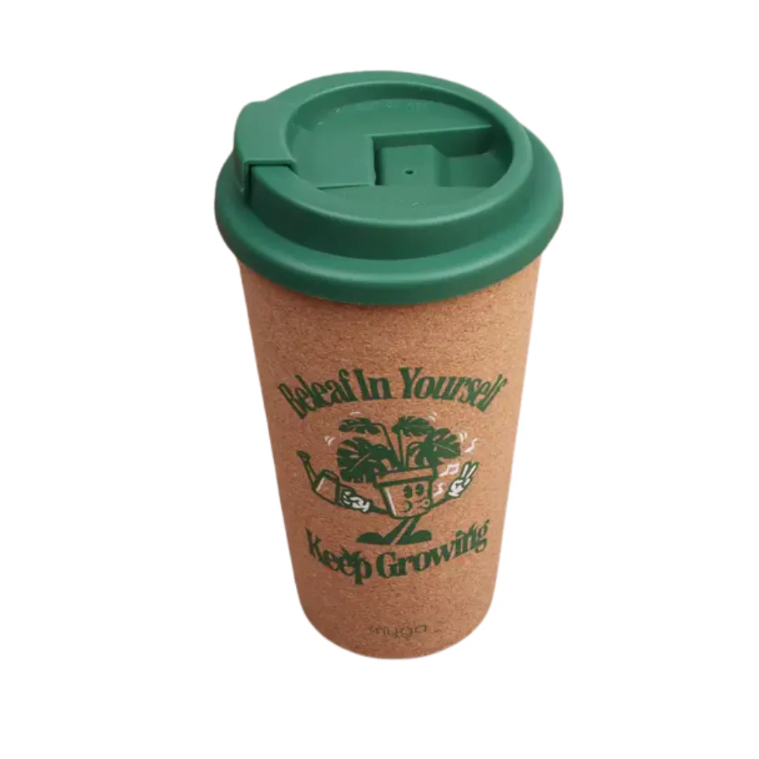Double Walled Cork Cup Forest Green 450ml by Myga - Image 3