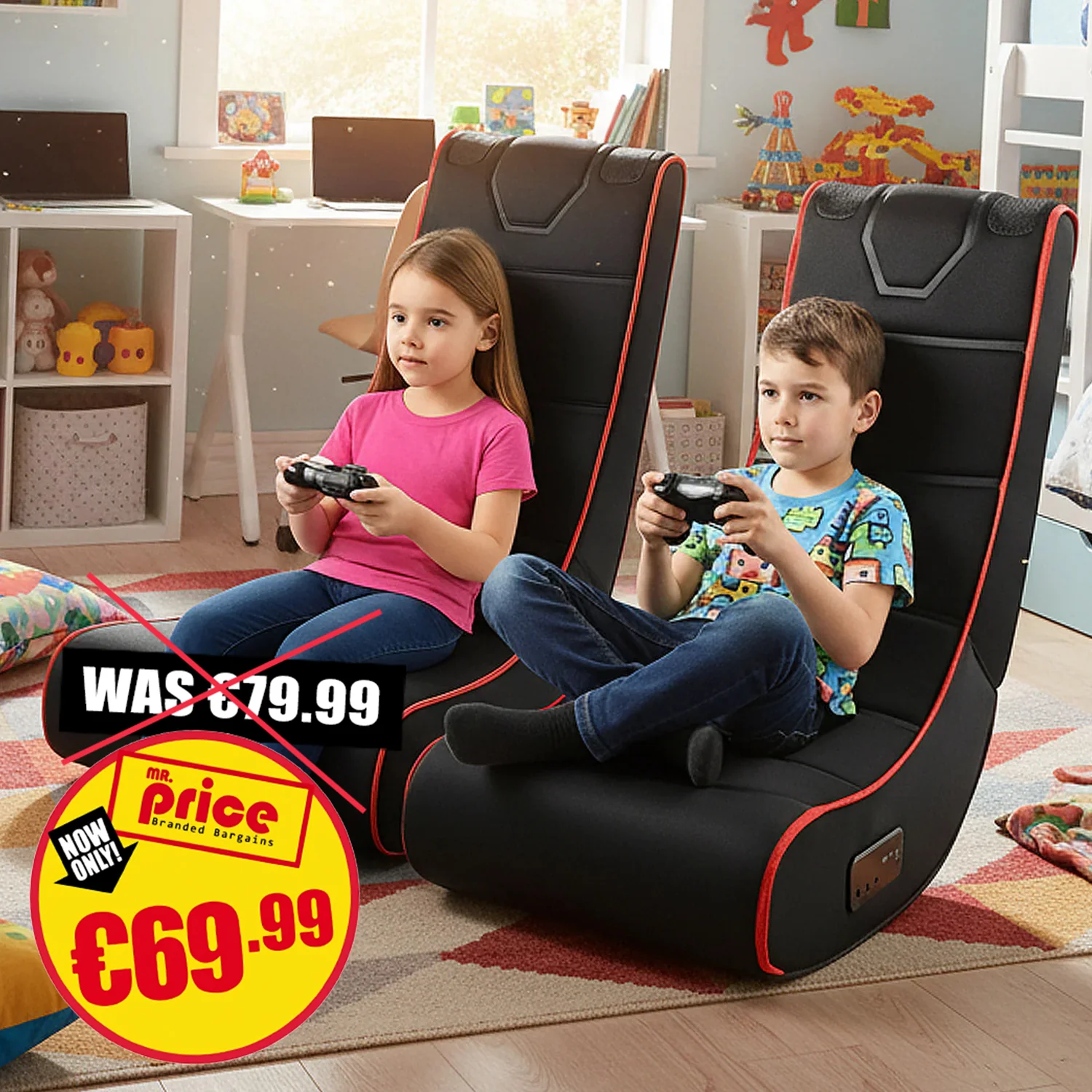 Gaming Chair Rocker with Integrated Speakers & Bluetooth