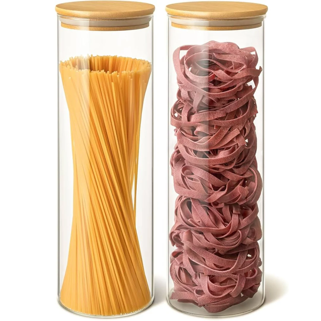 Glass Storage Jar with Bamboo Lid 2000mL