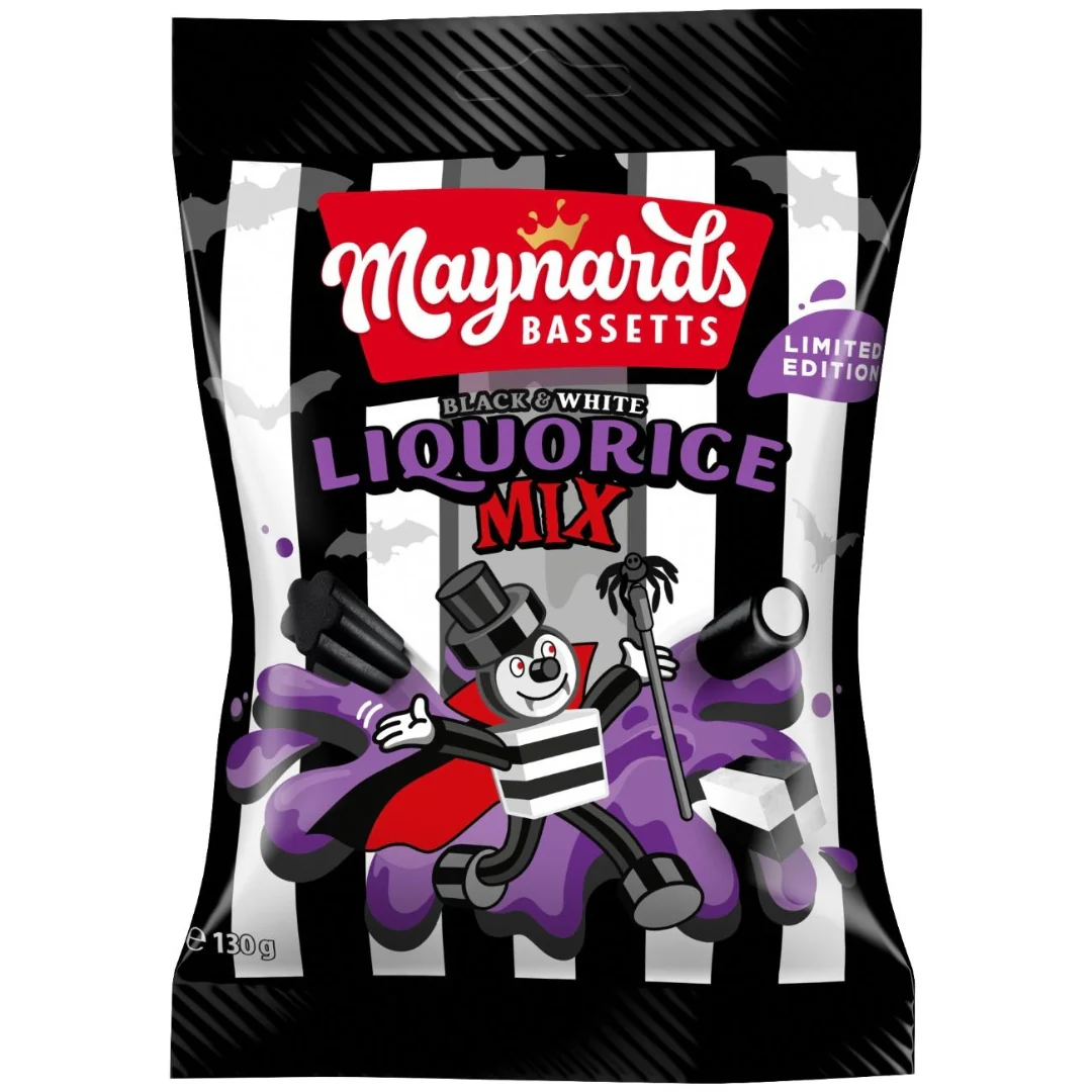 Maynards Black & White Liquorice Mix 130g