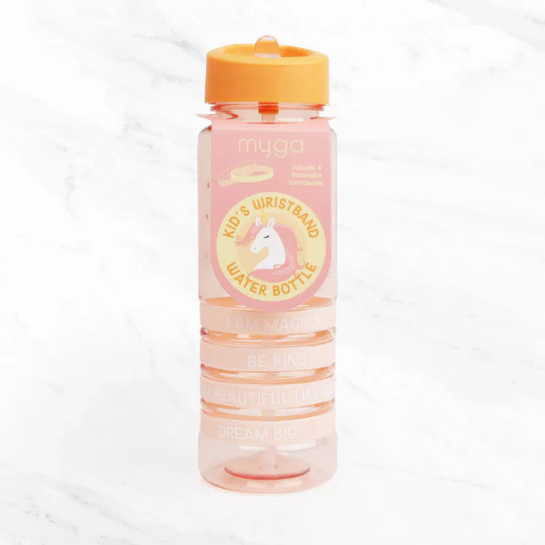 Myga Kids Wrist Band Bottle Orange w Unicorn - Image 4