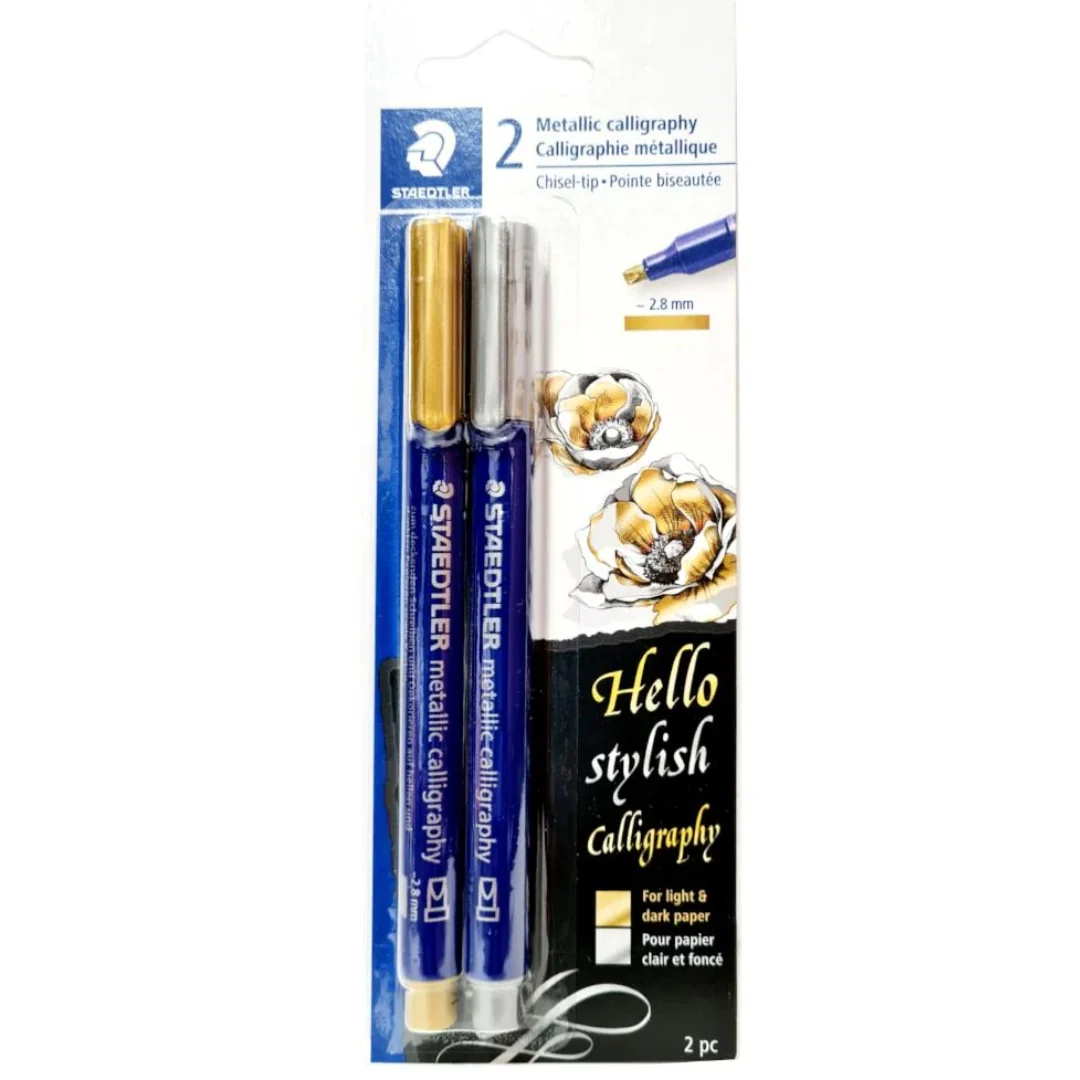 Pack of 2 Metallic Calligraphy Markers – Staedtler (by Staedtler)