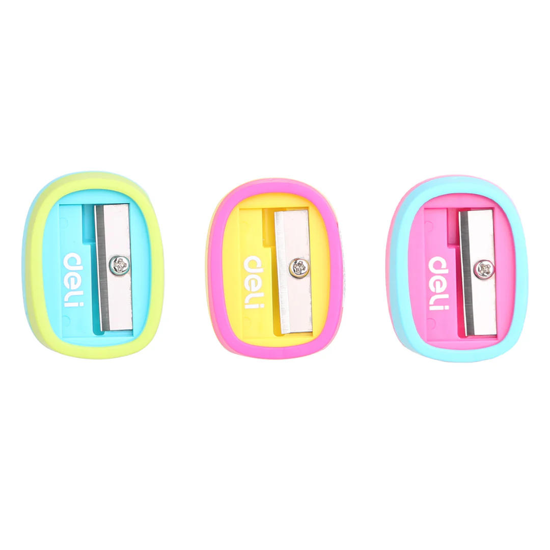 Pencil Sharpener 1 Hole 3 Assorted Colours