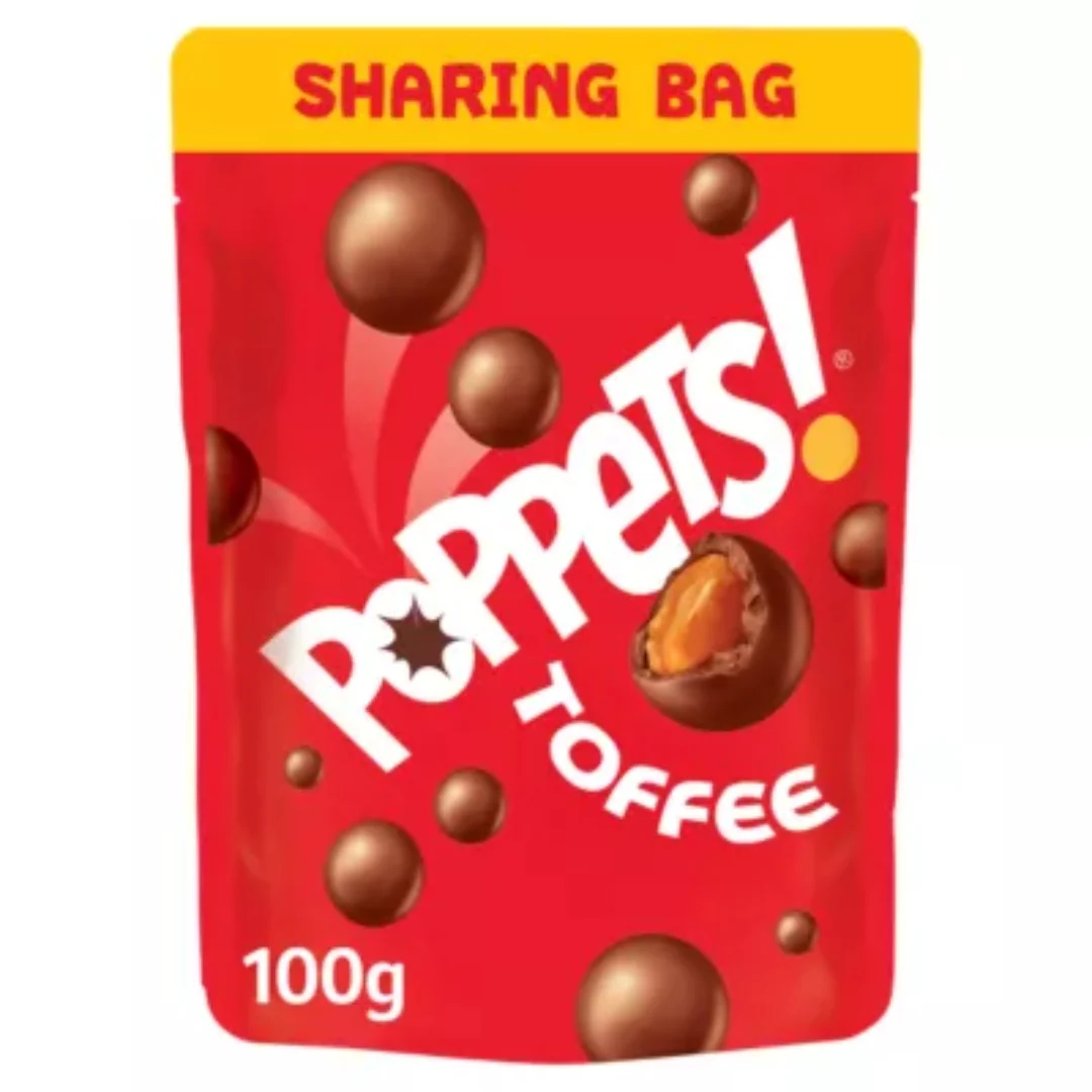 Poppets Chocolate Toffee Pouch 100g