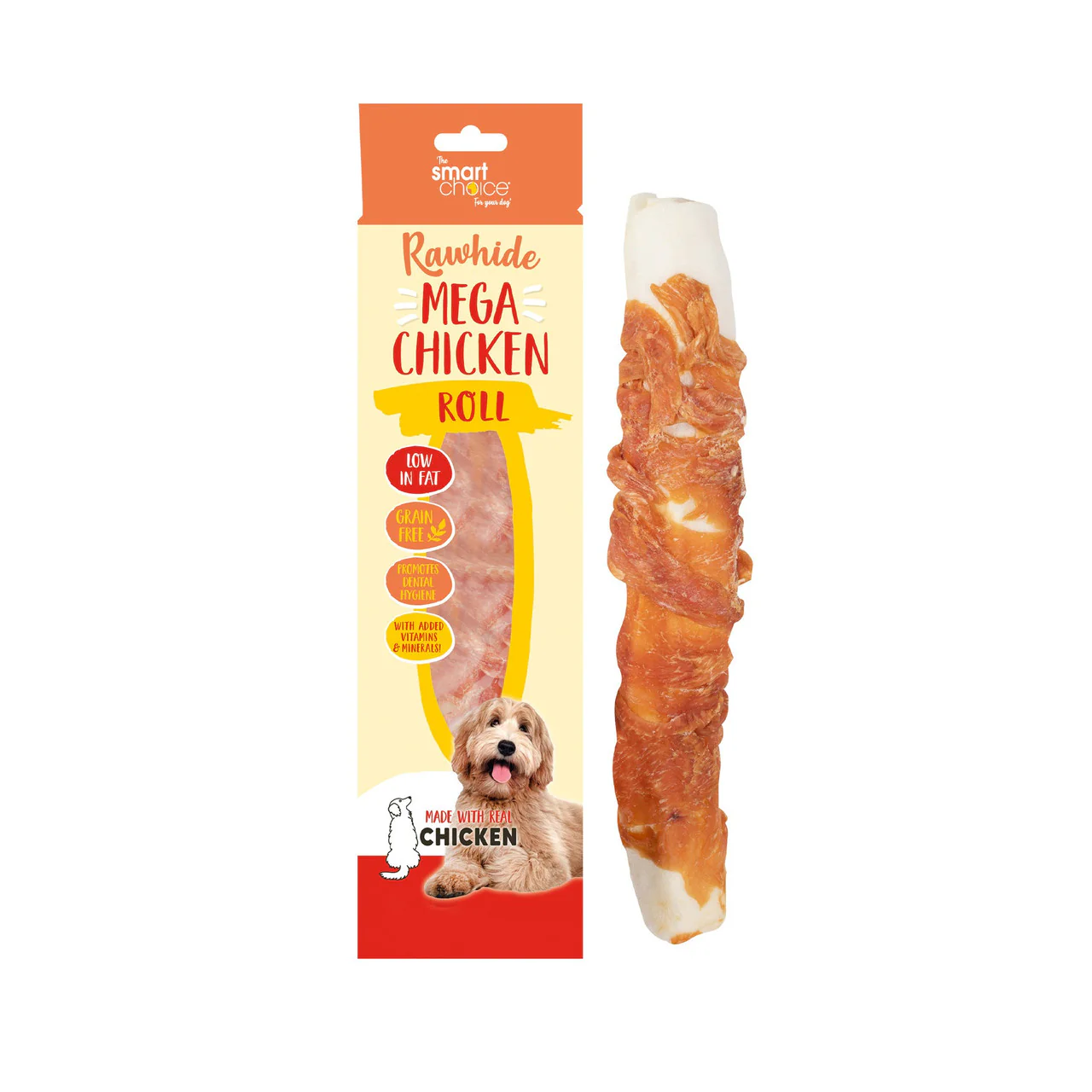 Smart Choice Rawhide Chicken Roll Dog Treat 70g