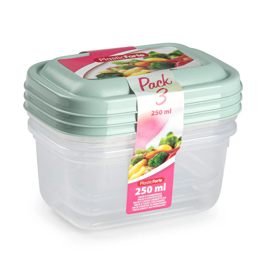 Set of 3 Food Containers – 250ml Each