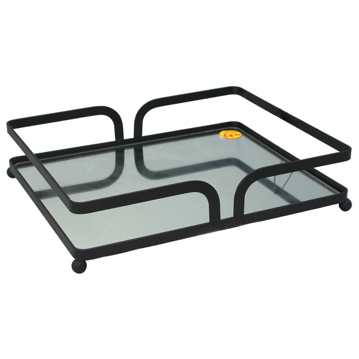 Silver Vanity Tray with Mirror 26cm x 21 cm