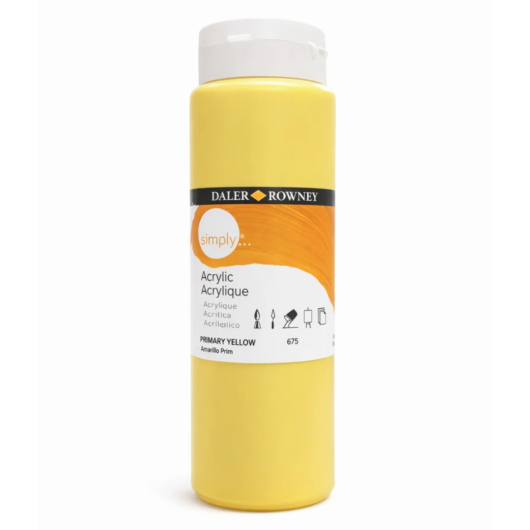 Simply 500ml Primary Yellow Acrylic Paint