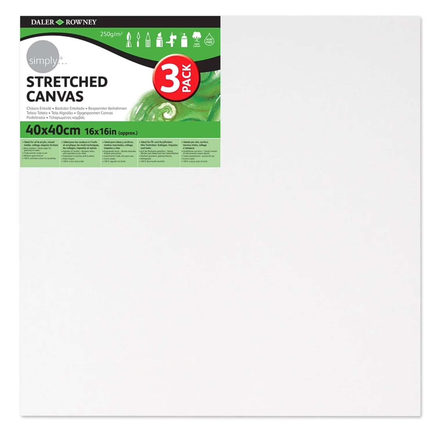 Simply Canvas 3 Pack – 40x40cm / 16x16