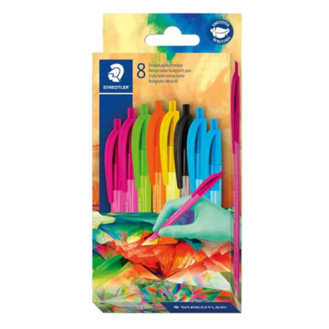 Staedtler 8pk Colour Ballpoint Pens