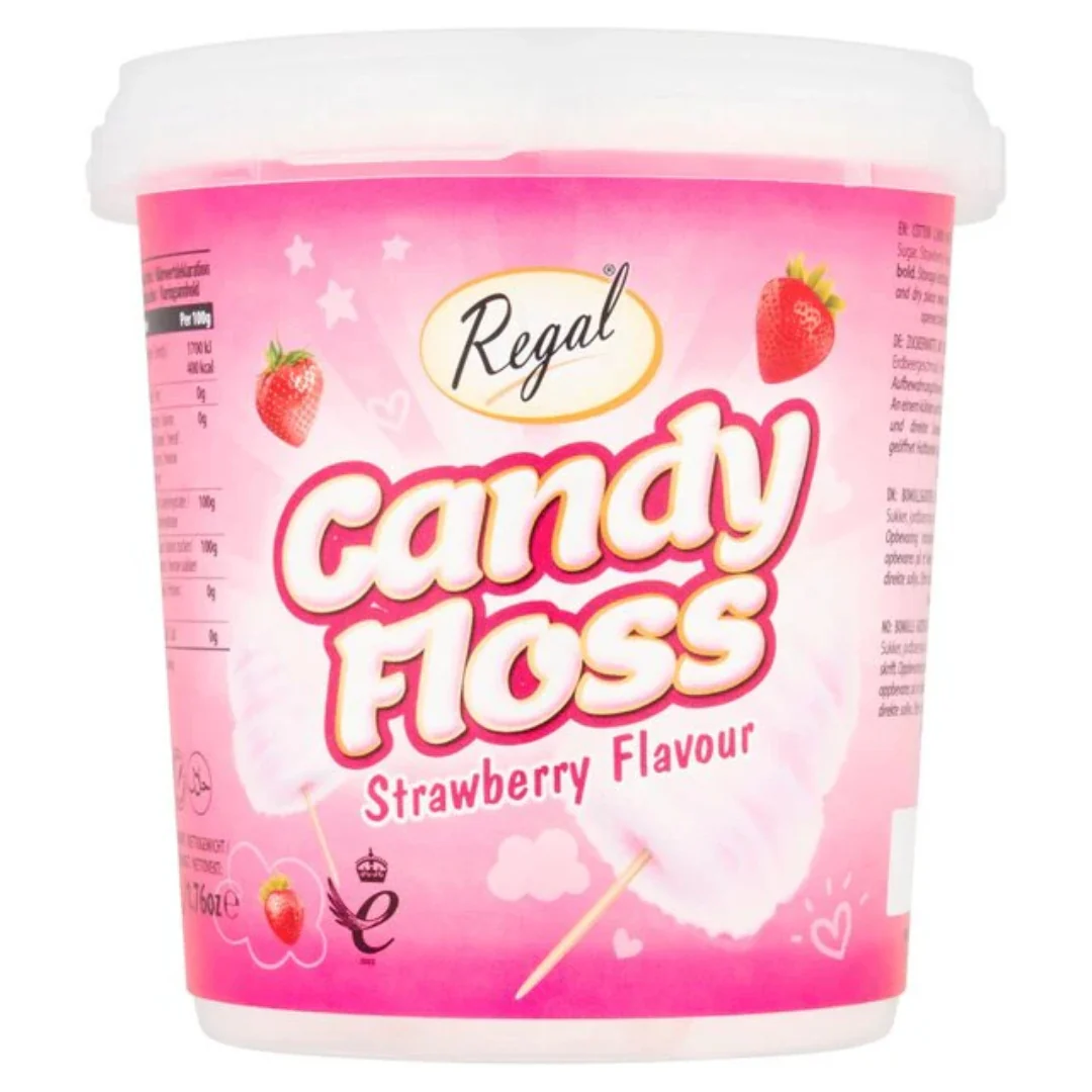 Strawberry Flavoured Candy Floss 50g