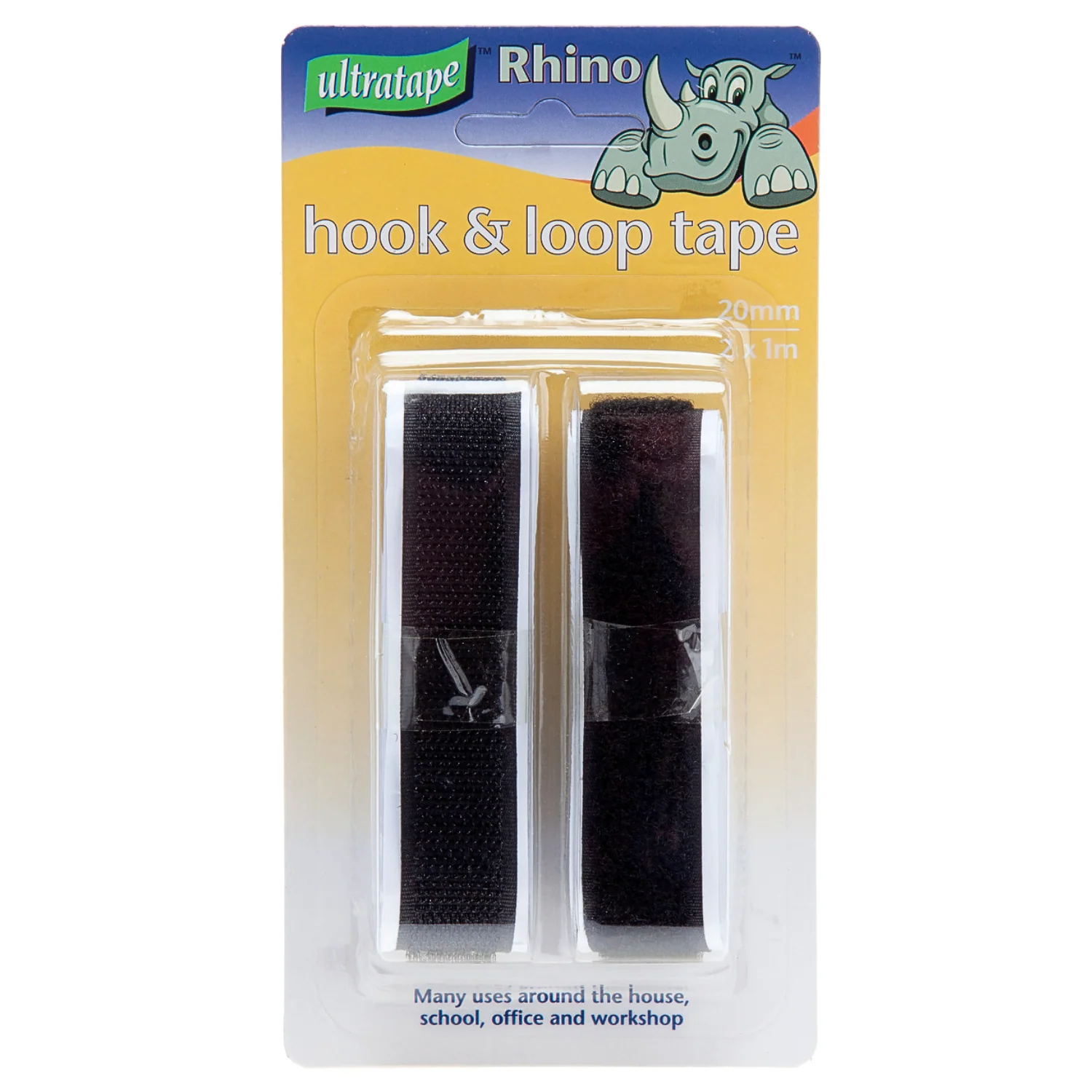 Ultratape Hook & Loop 20mm x 1m Black